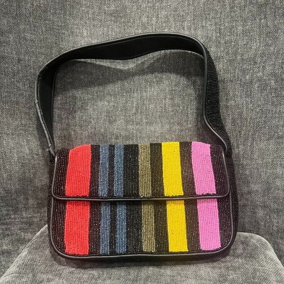 STAUD Tommy Bag Beaded Stripes - Picture 1 of 13